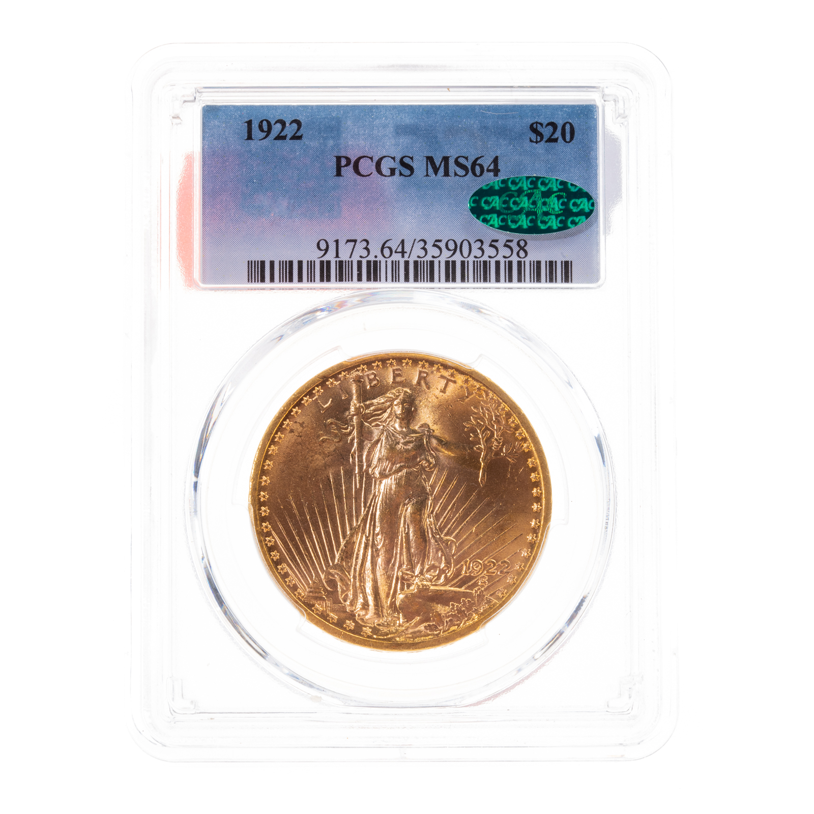 Appraisal: ST GAUDENS DOUBLE EAGLE PCGS MS CAC Beautiful classic design