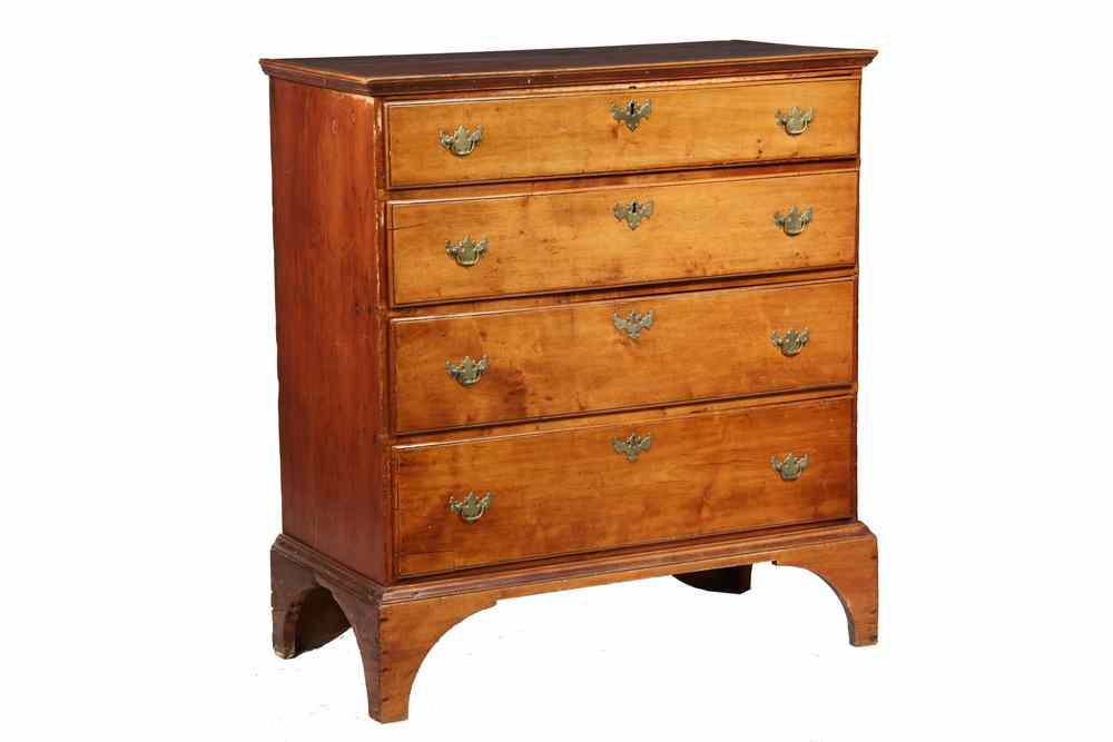 Appraisal: PERIOD QUEEN ANNE CHEST - Birch and Maple Queen Anne