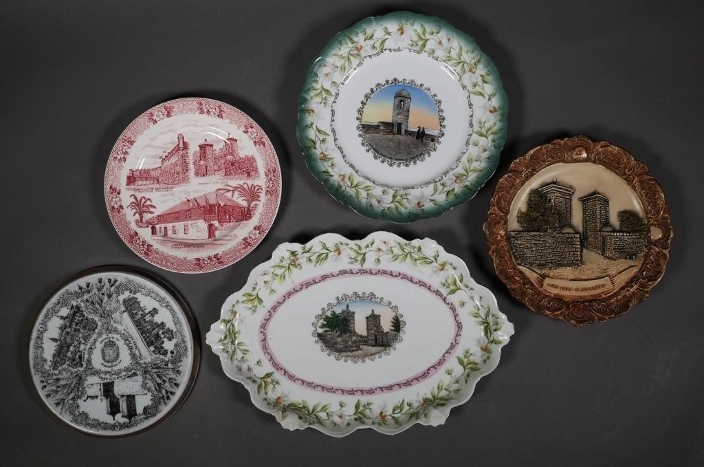 Appraisal: Vintage porcelain plates - Old Watchtower multi-scene old City Gate