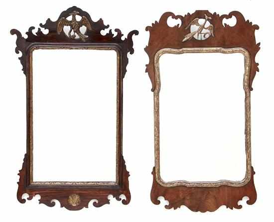 Appraisal: Chippendale style mahogany mirrors th th century shaped frames with