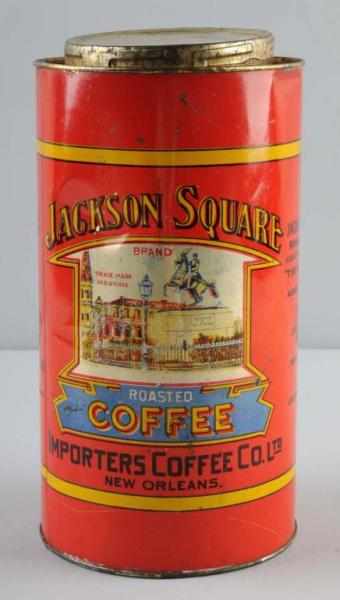 Appraisal: Orange Jackson Square Coffee Tin Condition Very Good Size -