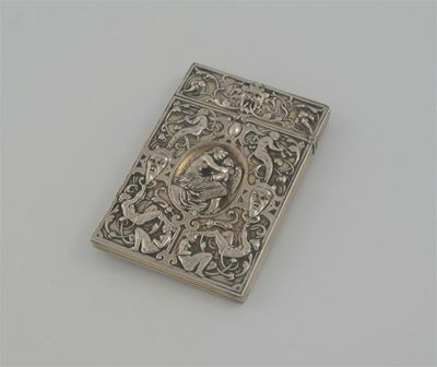 Appraisal: A Victorian parcel-gilt electrotyped copper card case decorated in relief