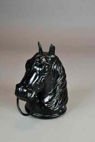 Appraisal: CAST IRON HORSES HEAD FOR HITCHING POSTSturdy horse's head hitching