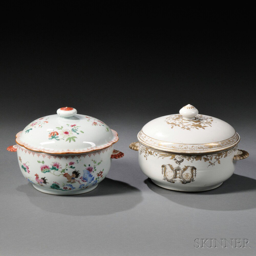 Appraisal: Two Chinese Export Porcelain Covered Tureens th century a c