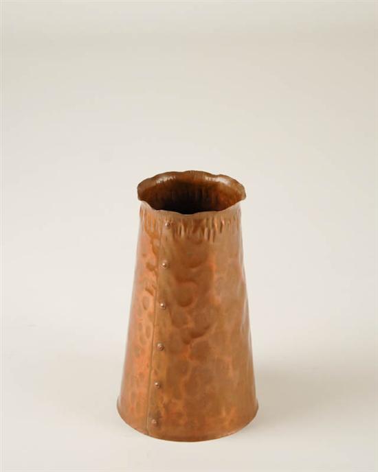 Appraisal: Hammered Copper Vase marked on bottom with symbol letter G