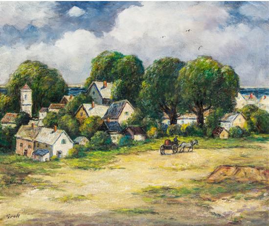 Appraisal: Sale Lot Albert Leroy Groll American - Landscape with Houses