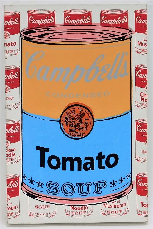 Appraisal: Steve Kaufman Campbell's Tomato Soup Pop Painting California New York