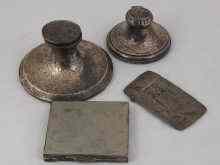 Appraisal: A mixed lot comprising two silver capstan ink wells Birmingham