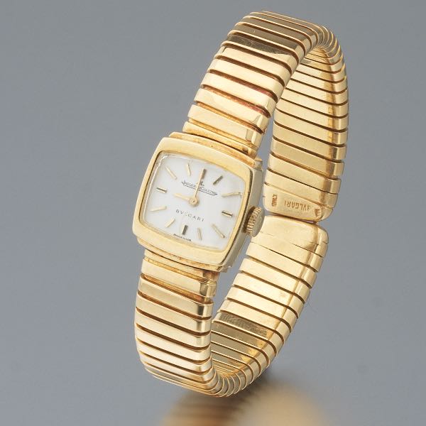 Appraisal: JAEGER LECOULTRE BULGARI LADIES K GOLD WATCH mm wide expandable