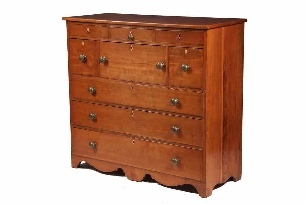 Appraisal: NEW YORK FEDERAL PERIOD CHERRY CHEST - Country Sheraton Chest