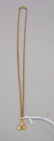 Appraisal: A gold faceted oval link neckchain on a boltring clasp