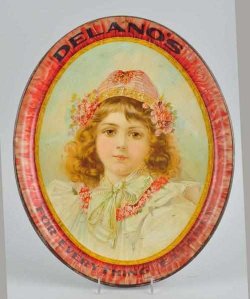 Appraisal: Large Oval Delano's Serving Tray Description Nice image of child