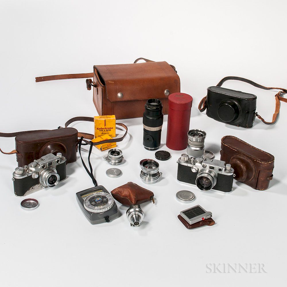 Appraisal: Leica IIIc and a IIIf Cameras Lenses and Accessories Leica