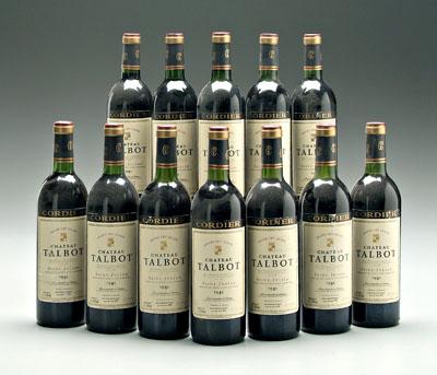 Appraisal: bottles red Bordeaux wine Chateau Talbot St Julien Grand Cru