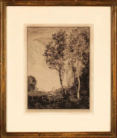 Appraisal: After Jean Baptiste Camille Corot French - Souvenir d'Italie etching