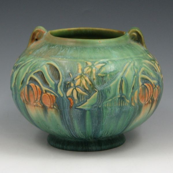 Appraisal: Roseville Baneda - rose bowl in green and blue with