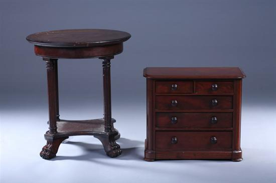 Appraisal: TWO SMALL-SCALE CABINETRY SPECIMENS Late th Early th century One