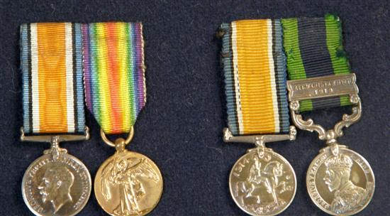 Appraisal: Four miniature medals three First World War and a fourth