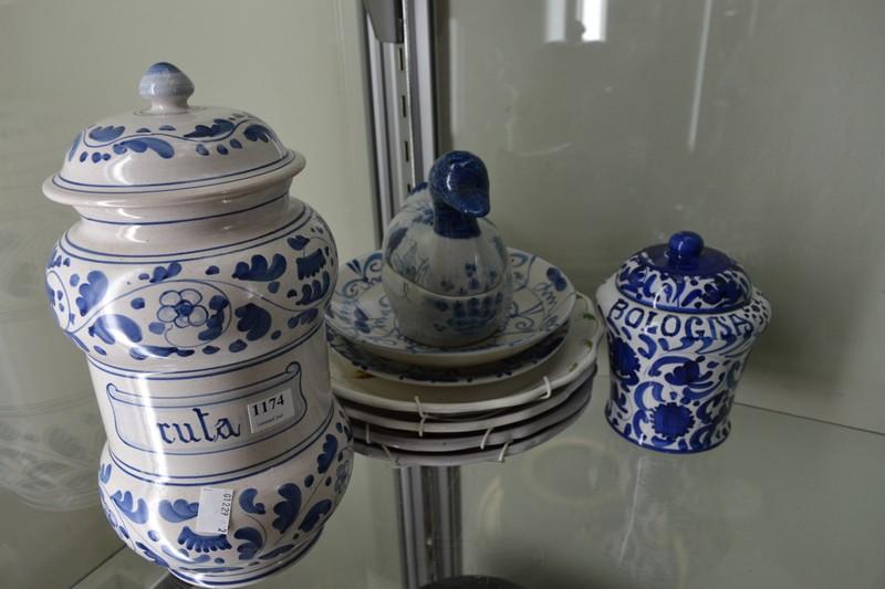 Appraisal: COLLECTION OF BLUE AND WHITE CHINA AND FRENCH WALL PLATES