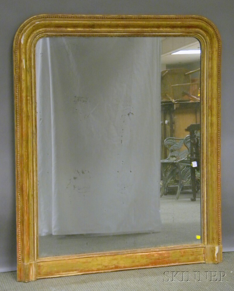 Appraisal: Empire Giltwood Overmantel Mirror ht wd in Provenance Estate of