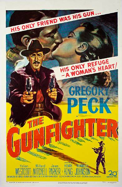 Appraisal: The Gunfighter th Century-Fox one-sheet condition A- linen-backed x in