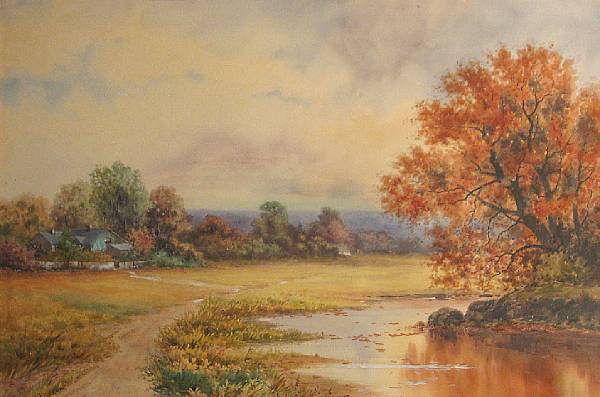 Appraisal: Milton H Lowell American - An autumnal landscape signed 'M