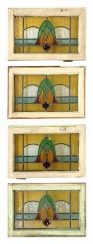 Appraisal: lot of English architectural stained and leaded glass windows early