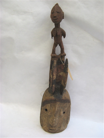 Appraisal: AN ORIGINAL OSSI-SIPORTER CARVED WOODEN MASK from Upper Volta Africa