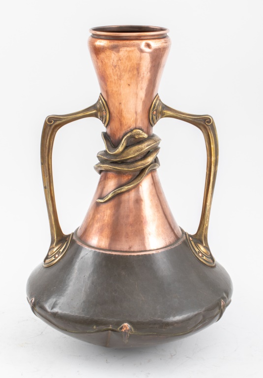 Appraisal: H E VON BERLEPSCH-VALENDAS JUGENDSTIL COPPER VASE Hans Eduard von