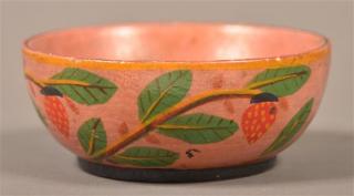 Appraisal: Lehnware Turned and Painted Poplar Saucer Joseph Long Lehn -