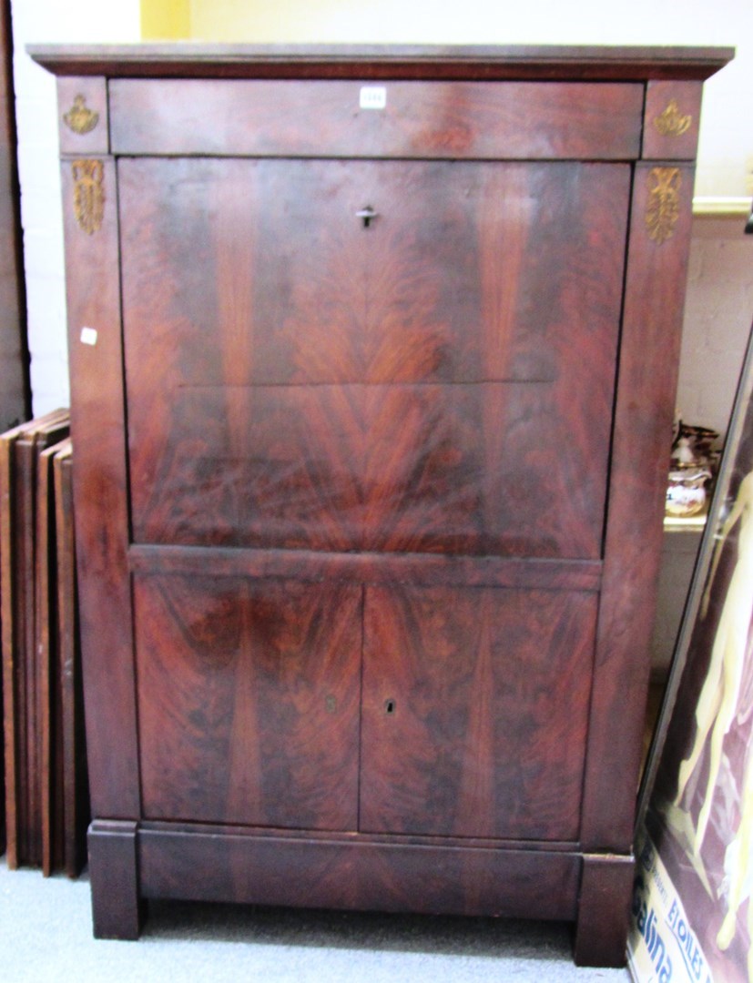 Appraisal: A th century gilt metal mounted mahogany secr taire a