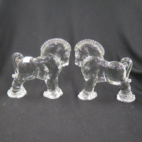 Appraisal: Pair of Crystal Figurines of Horses attributed to Heisey