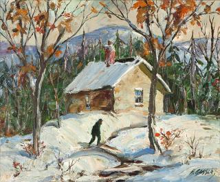 Appraisal: Henry Martin Gasser ''Winter Path'' a figure walking by a