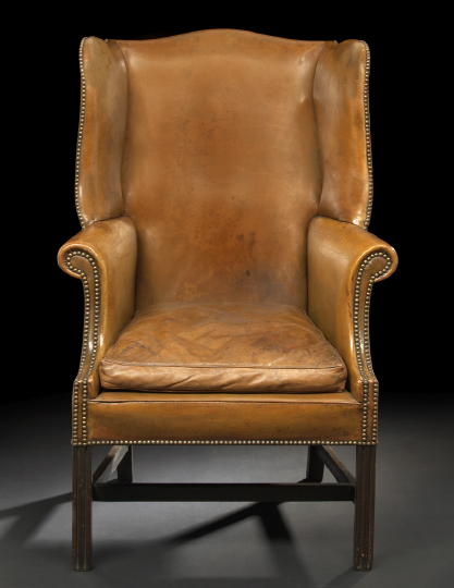 Appraisal: George III Mahogany Wing Chair early th century the slightly