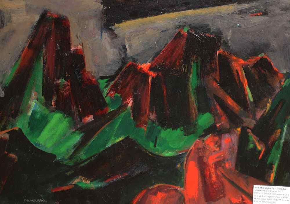 Appraisal: MINEWSKI Alexander American - ''Red Mountain'' Landscape OIL Board ''