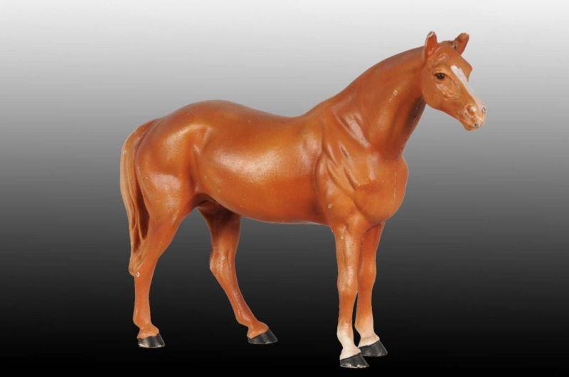 Appraisal: Cast Iron Thoroughbred Horse Doorstop Description Made by Hubley cat