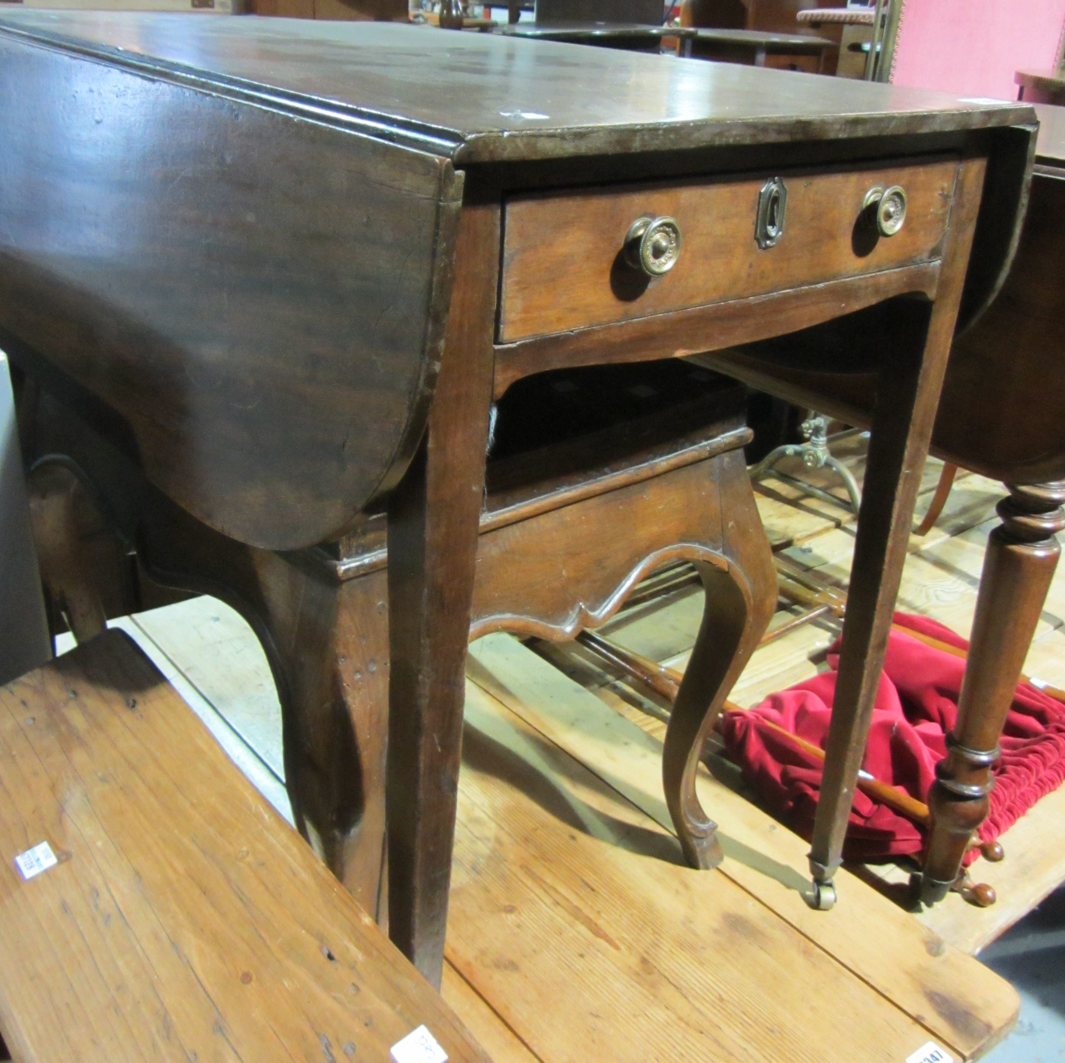 Appraisal: A th century mahogany drop flap Pembroke table