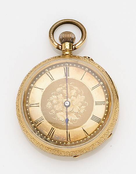 Appraisal: A Swiss k gold engraved open face pocket watch with