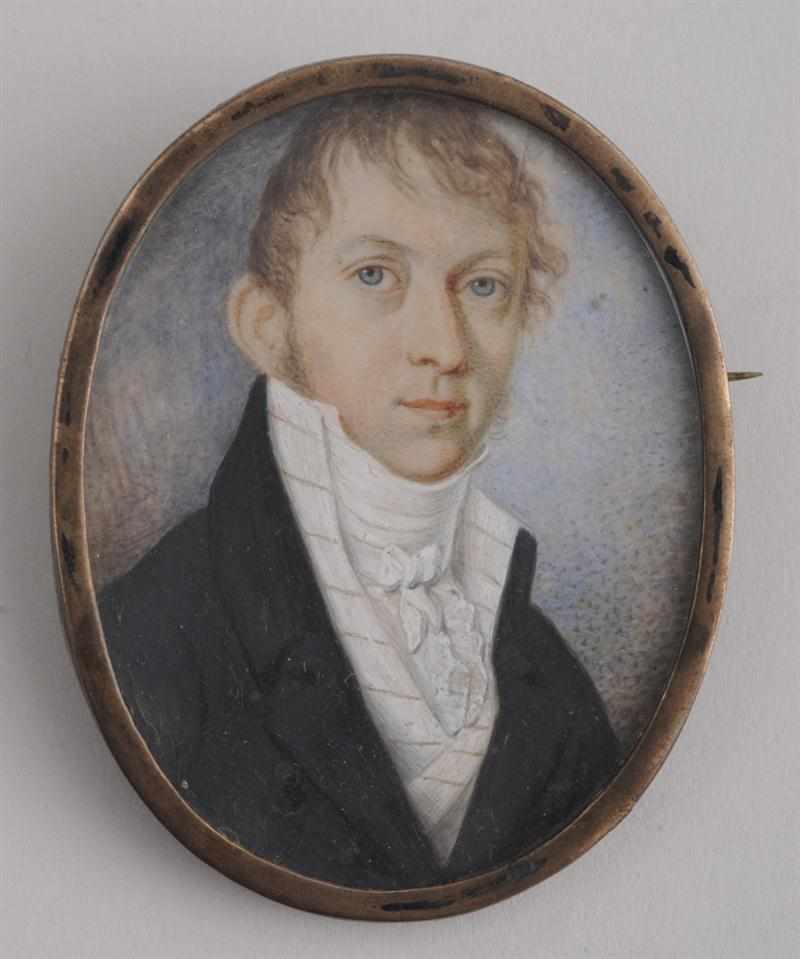 Appraisal: BRITISH SCHOOL EARLY TH C OVAL MINIATURE PORTRAIT OF A