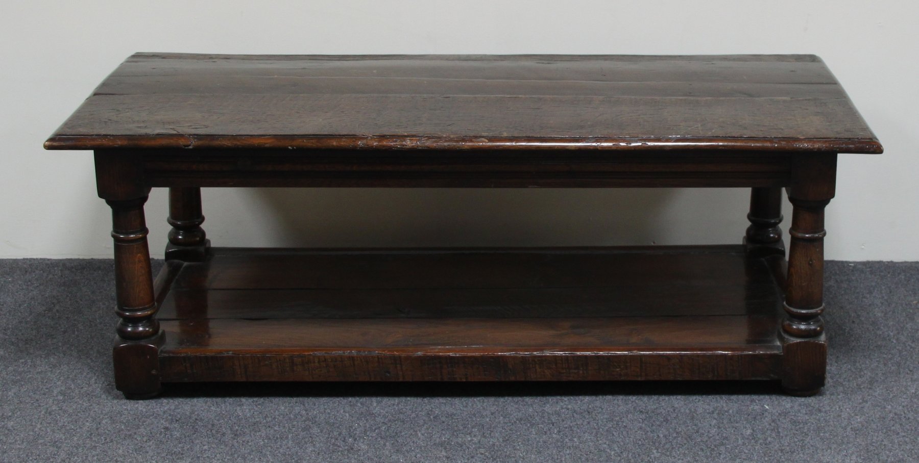 Appraisal: A th Century style oak coffee table cm '' long