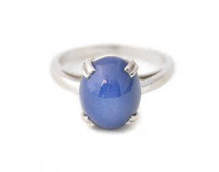 Appraisal: k White Gold Synthetic Star Sapphire Ring Ladies k white