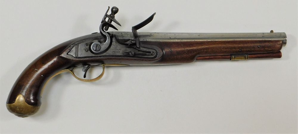 Appraisal: Henry Deringer Contract Flintlock Pistol United States C bore walnut