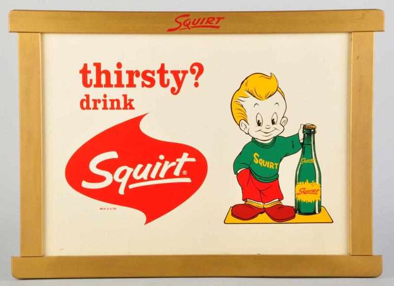 Appraisal: Cardboard Squirt Poster in Original Wooden Frame Description Only four