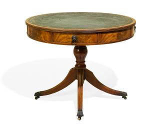 Appraisal: AN AMERICAN MAHOGANY DRUM TABLE BEACON HILL AN AMERICAN MAHOGANY