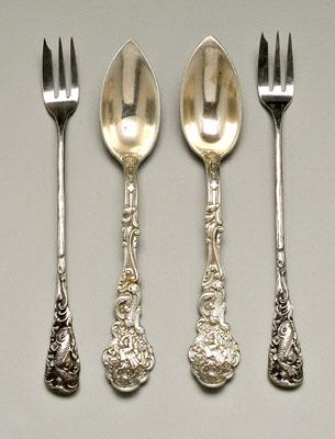 Appraisal: Gorham sterling flatware Versaille grapefruit spoons two with gilt bowls