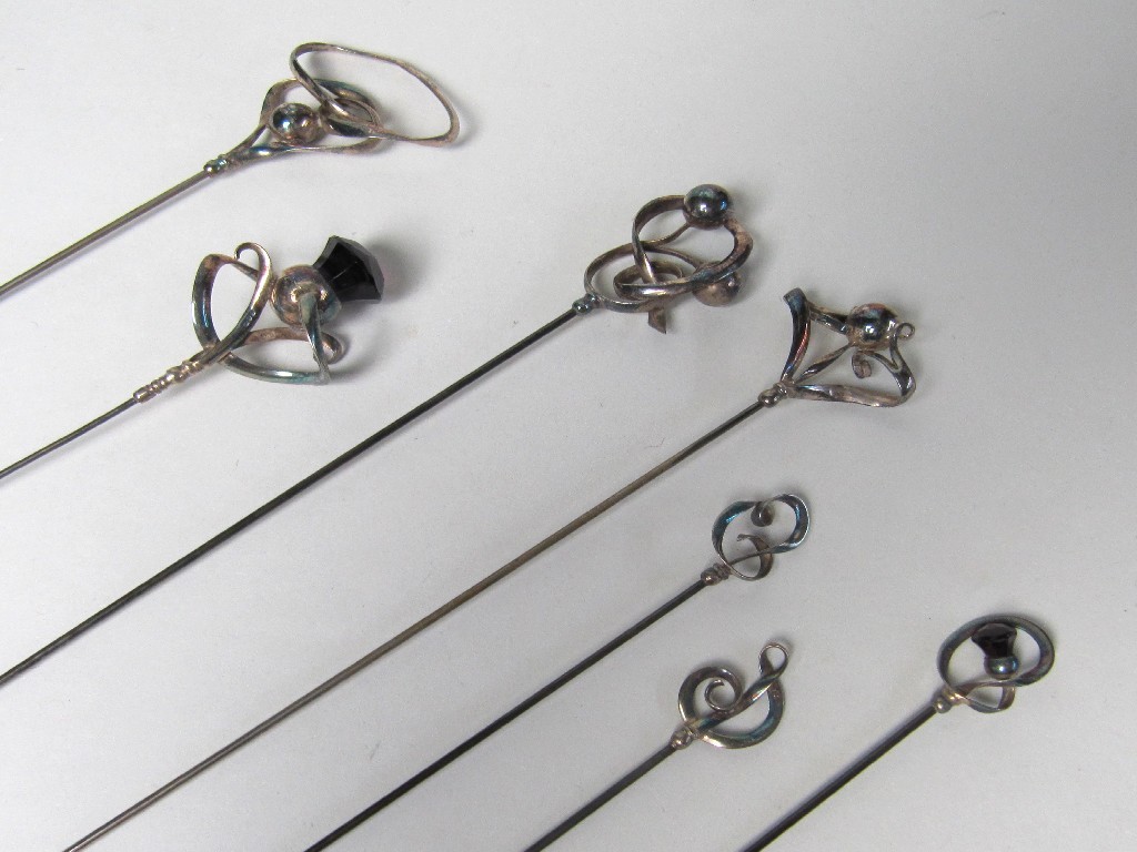 Appraisal: Charles Horner hatpins with silver foliate terminals