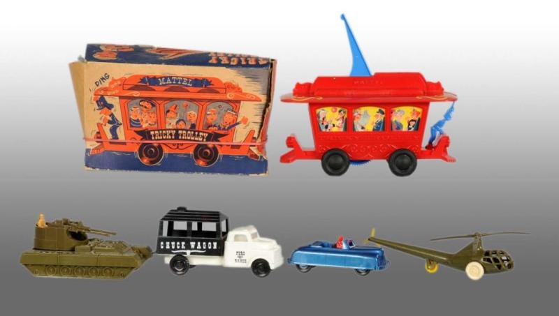 Appraisal: Lot of Plastic Assorted Toys Description Includes Mattel Tricky Trolley