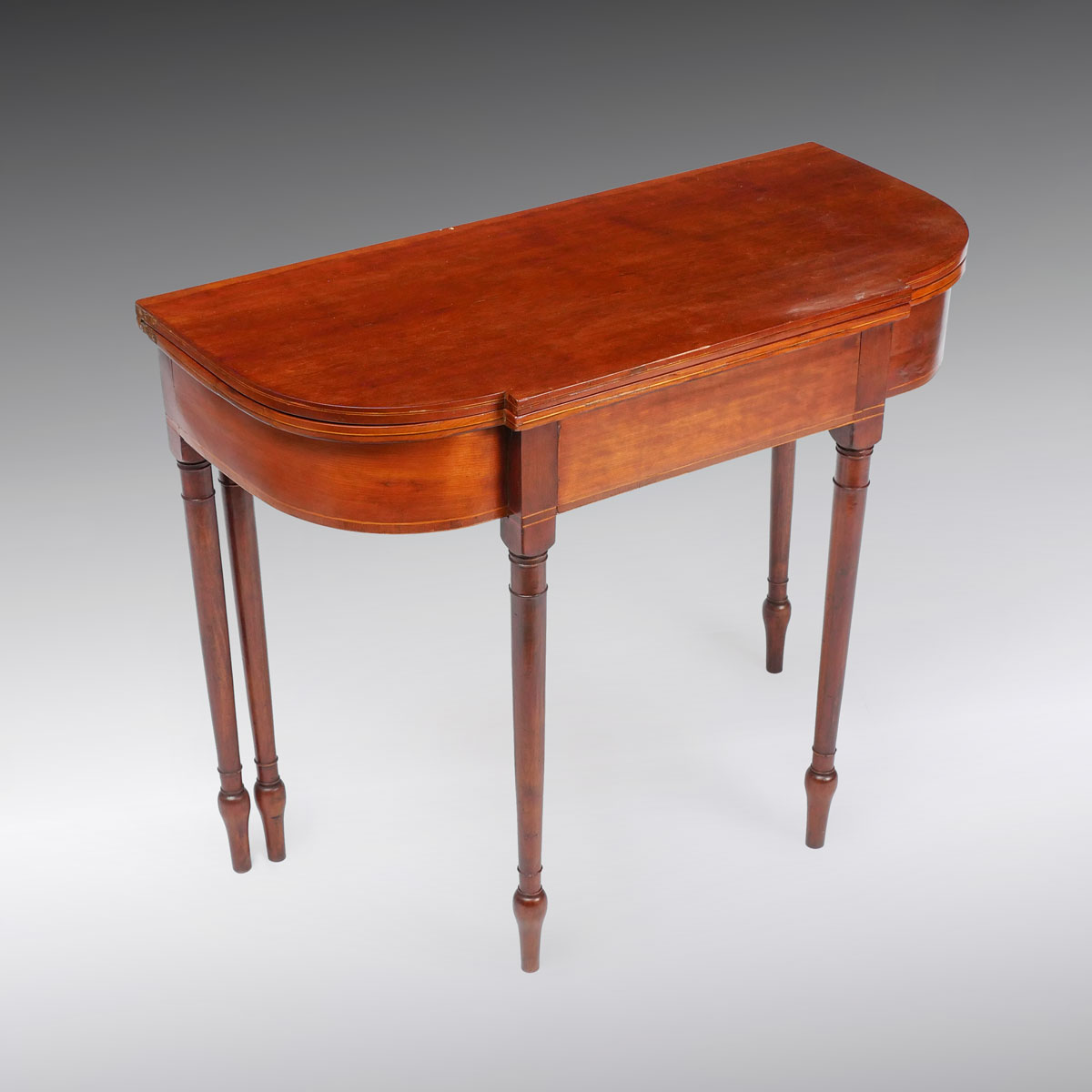 Appraisal: FEDERAL LEG CHERRY GAME TABLE Federal period Cherry game table