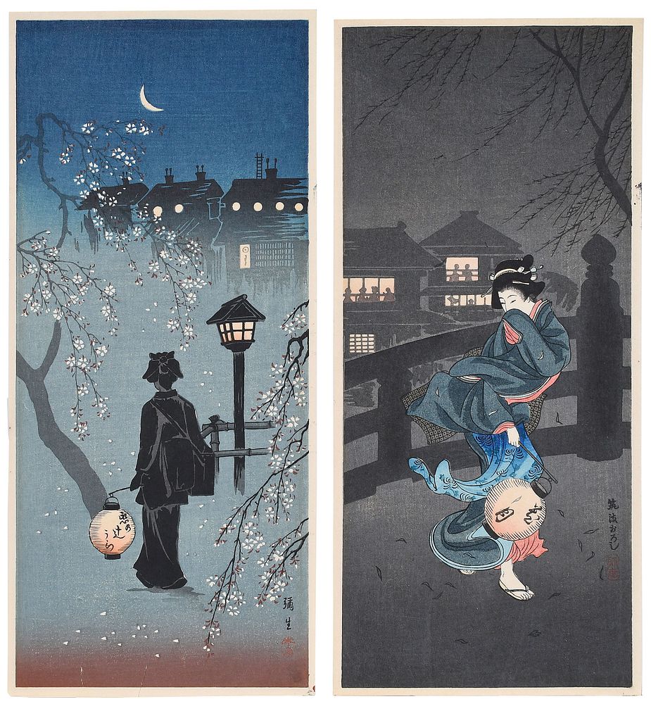 Appraisal: Shotei Takahashi Japanese Two Cold Winter Wind Spring Evening artist's