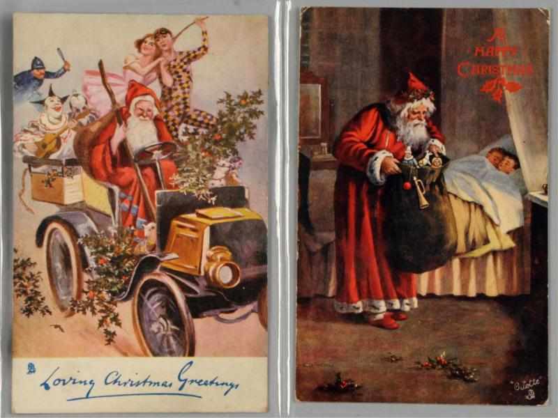 Appraisal: Lot of Santa Postcards Includes transportation cards Nice selection with